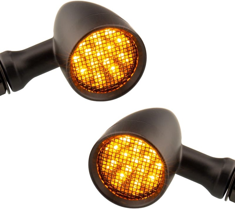 TSUNG Bullet LED Turn Signal Light Motorcycle Front Rear Indicator Small Blinker Universal for Cruiser Chopper Bobber Cafe Racer Street Bike (A-Black-Amber) - Image 5